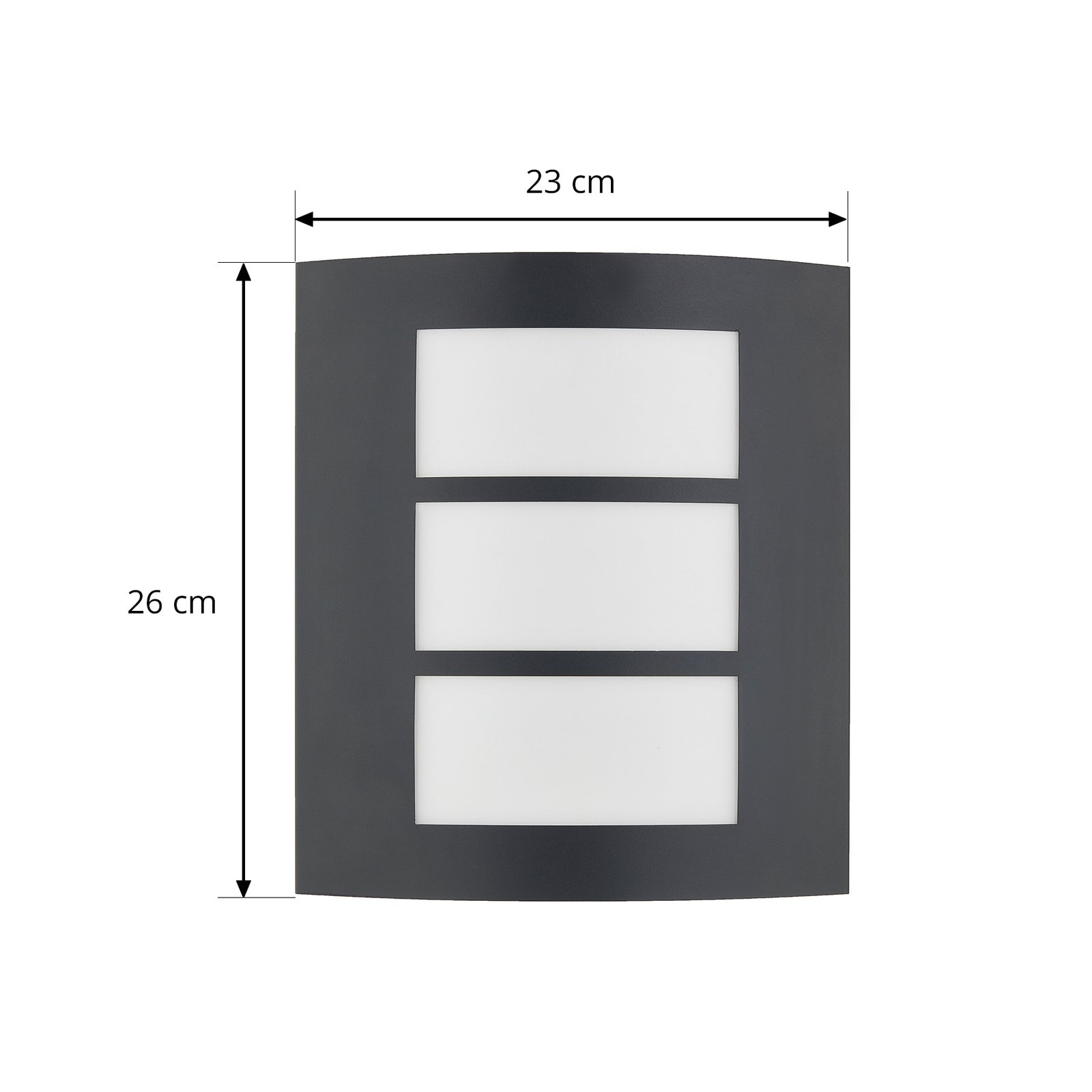 Lindby Außenwandlampe Vimal, E27, 26 cm, schwarz, Aluminium