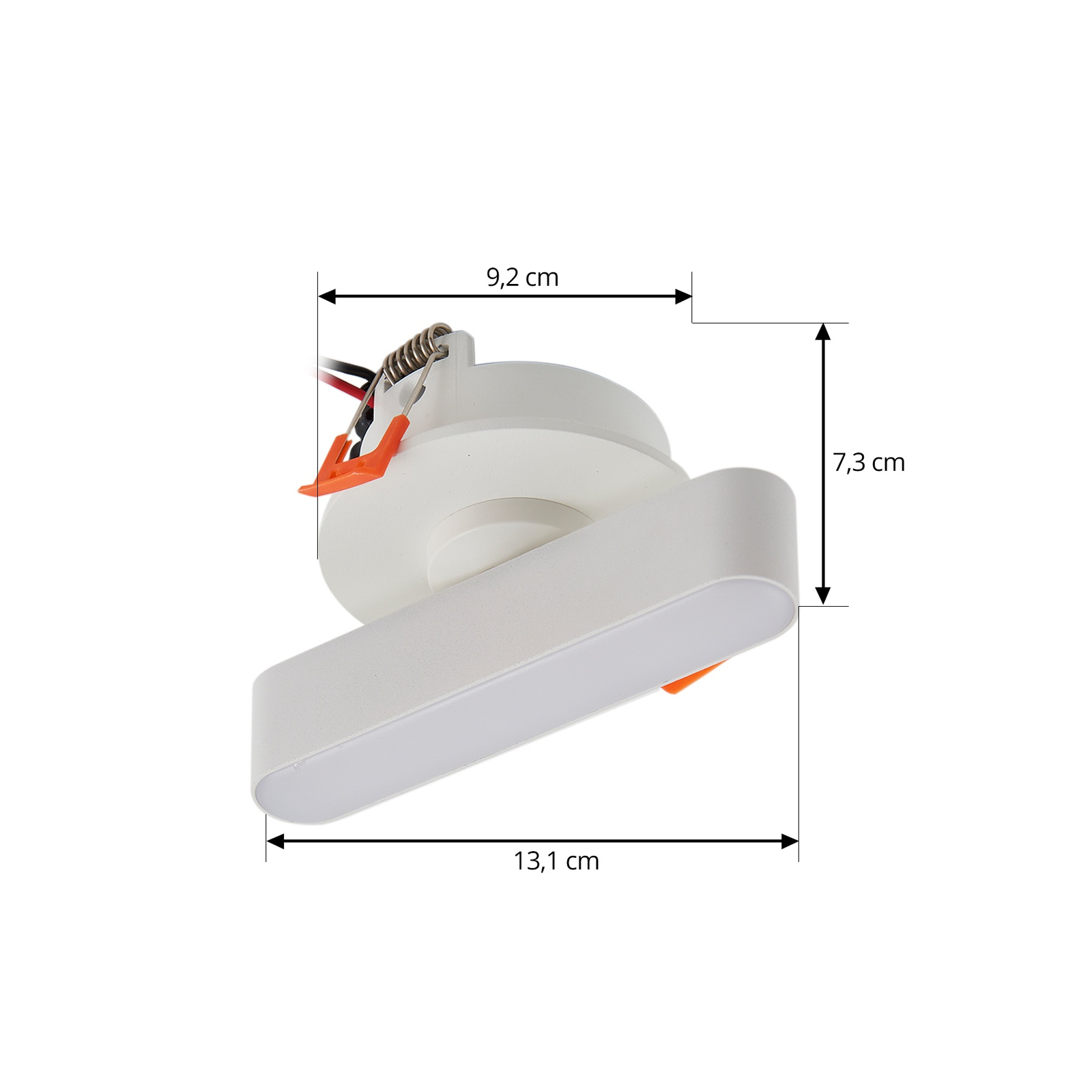 Lindby LED-innfellingslampe Eldrin, hvit, metall, lengde 13,1 cm