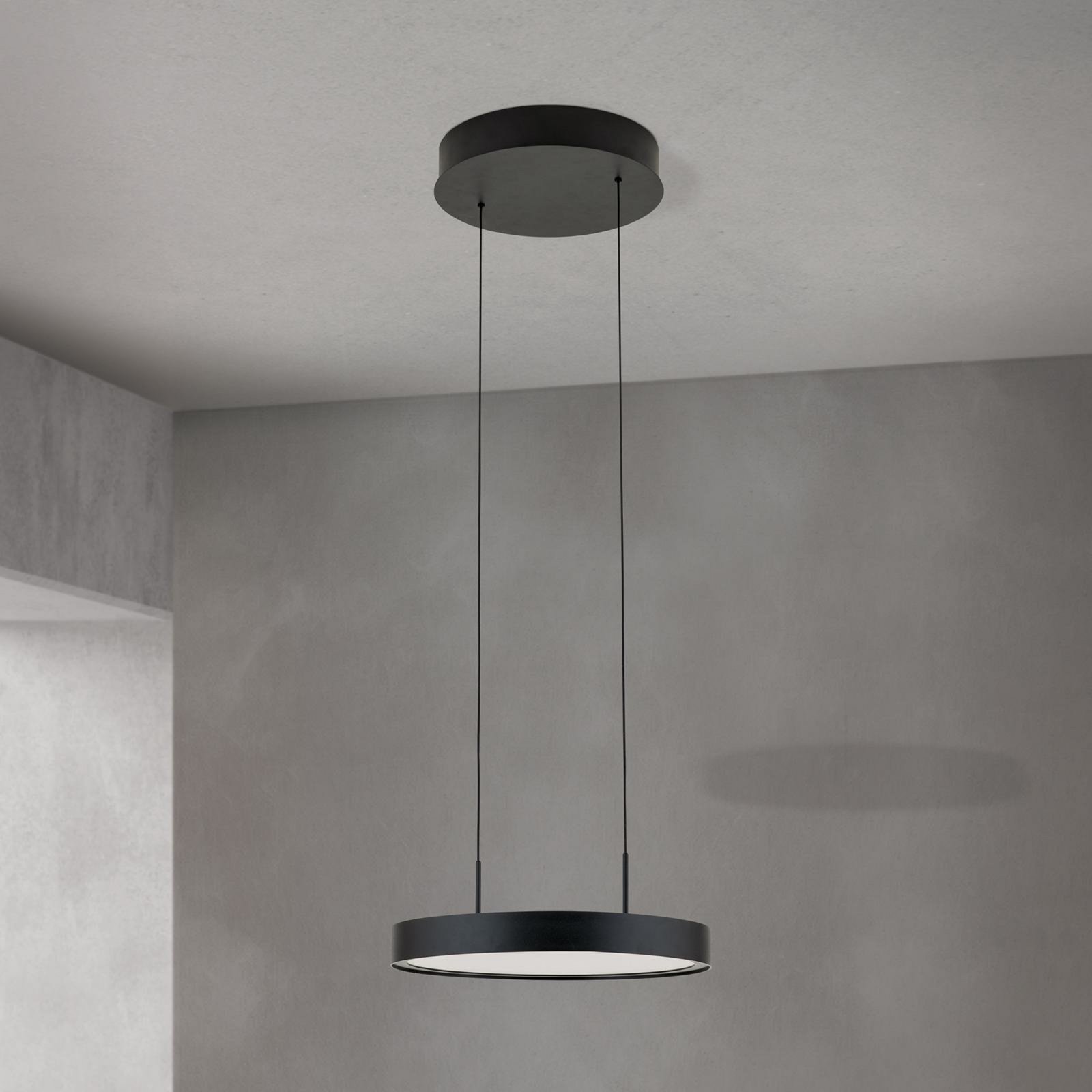 LED pakabinamas šviestuvas „Teide“, juodas, vienos lemputės, metalas, 2700 K
