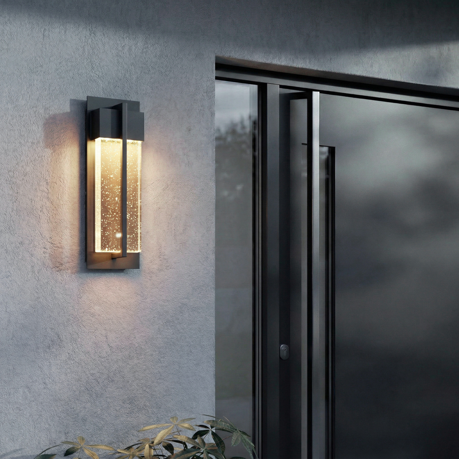 Lucande LED-Außenwandlampe Velune, anthrazit/klar, 35cm, CCT