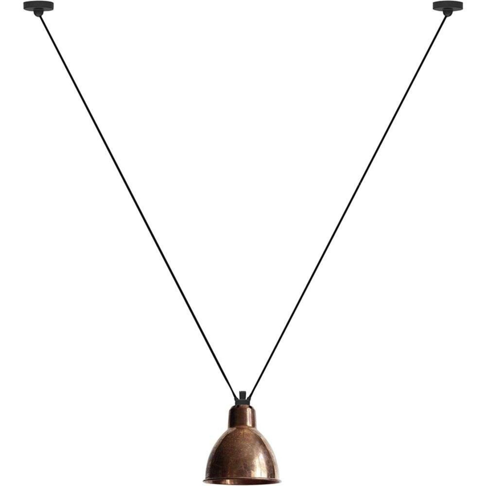 323 L Pendel Round Raw Copper Lampe Gras - Stue - Kobber