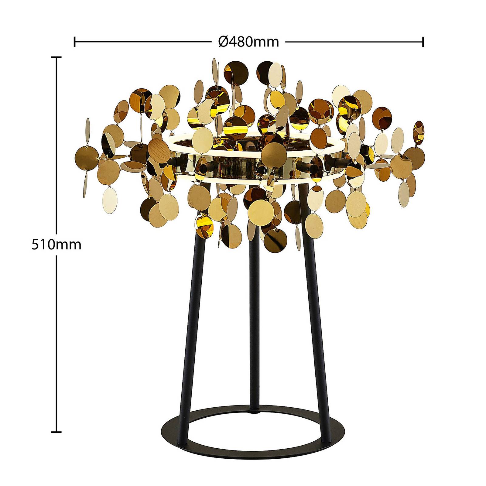 Фото - Настільна лампа Lucande Glimmo lampa stołowa LED, czarna, mosiądz 