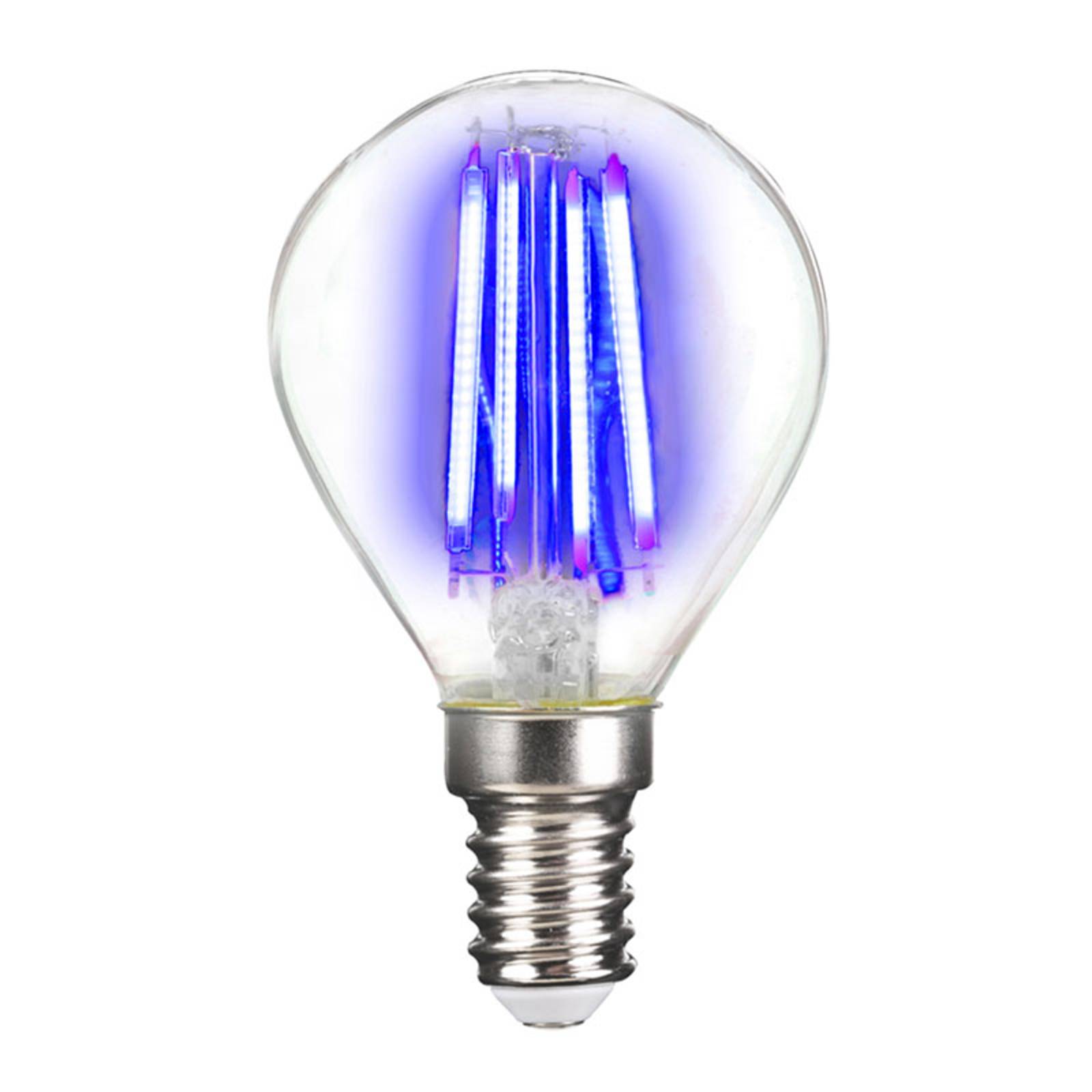 LED žiarovka E14 4 W filament, modrá