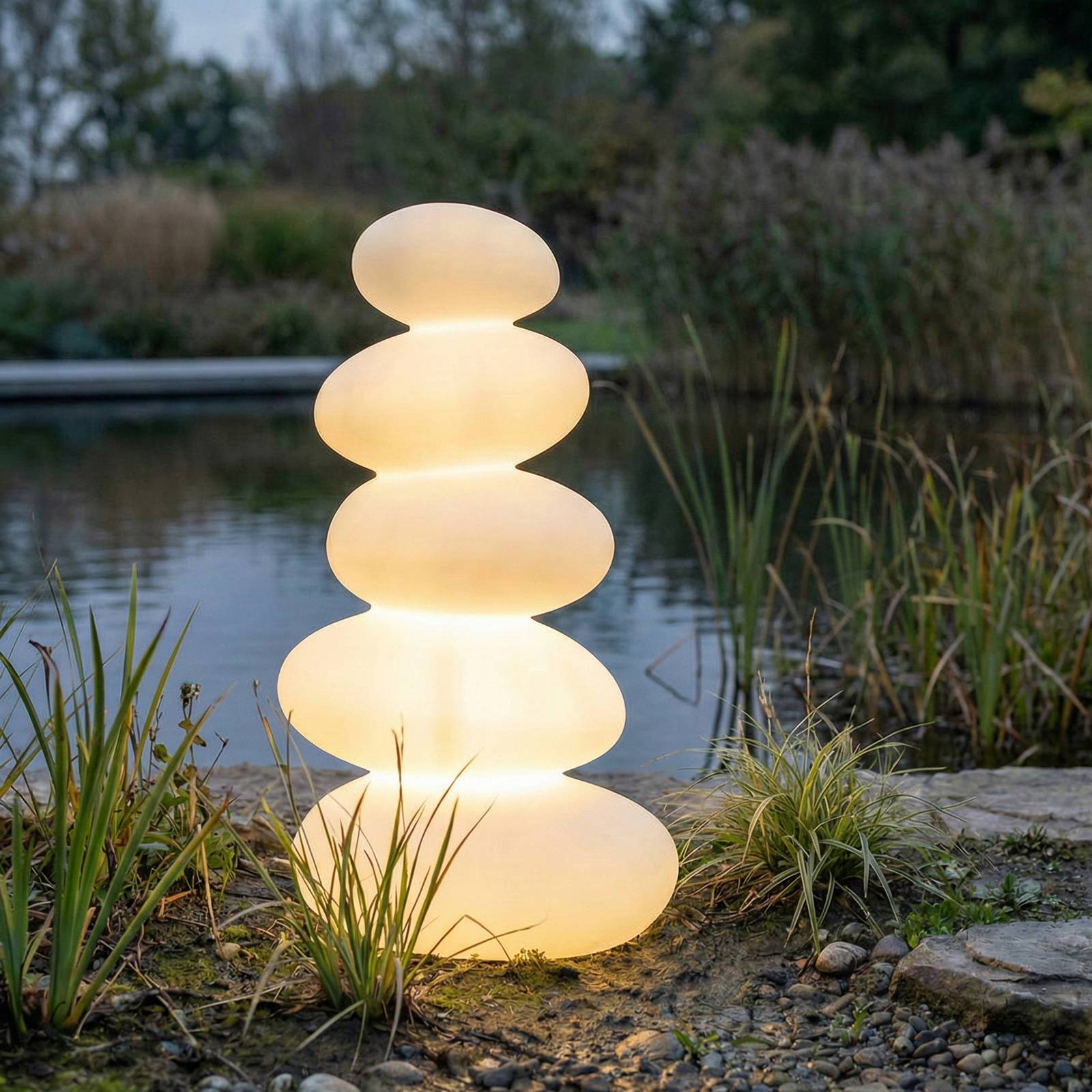 Lucande Lucande LED terasa lampa Soriel, bílá, 72 cm, stepdim, IP54