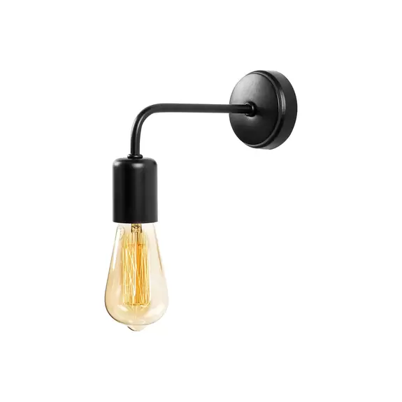 Lampenwelt Wandlampe Denge 3434 mit offener Fassung, schwarz