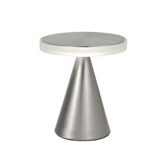 LED-pöytävalaisin Neutra, korkeus 27 cm, nikkeli, kosketushimmennin