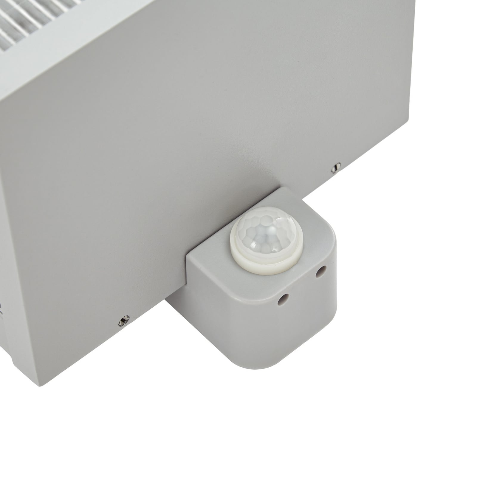 Vonkajšie nástenné svietidlo Peldar, 26 cm, sivá/vrúbkovaná, senzor, IP44 –