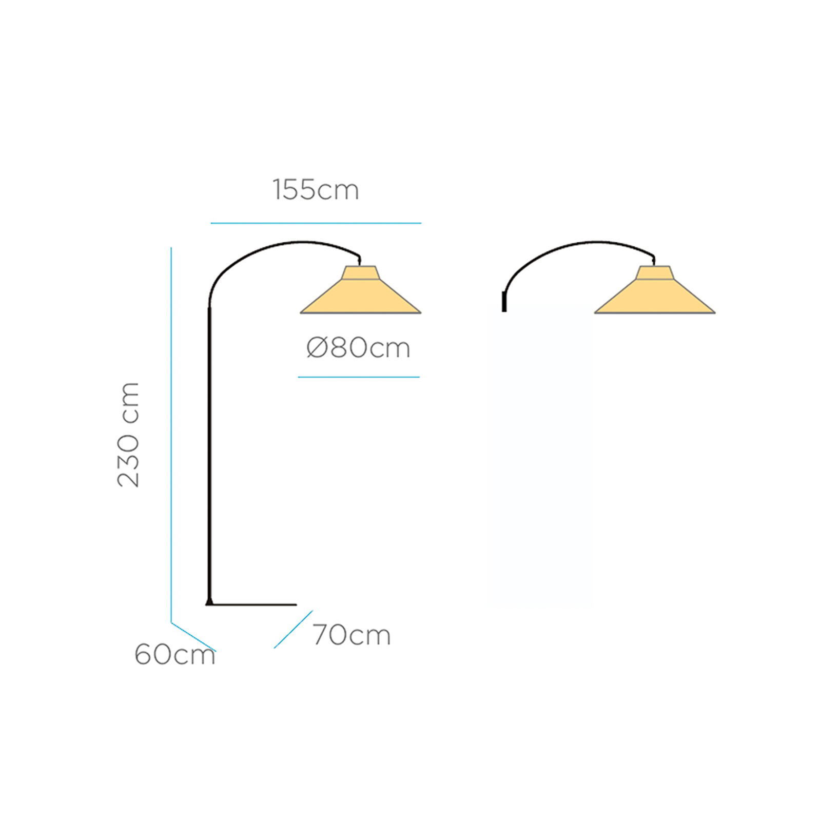 Newgarden Niza LED stojací lampa vnitřní/venkovní, 230 cm