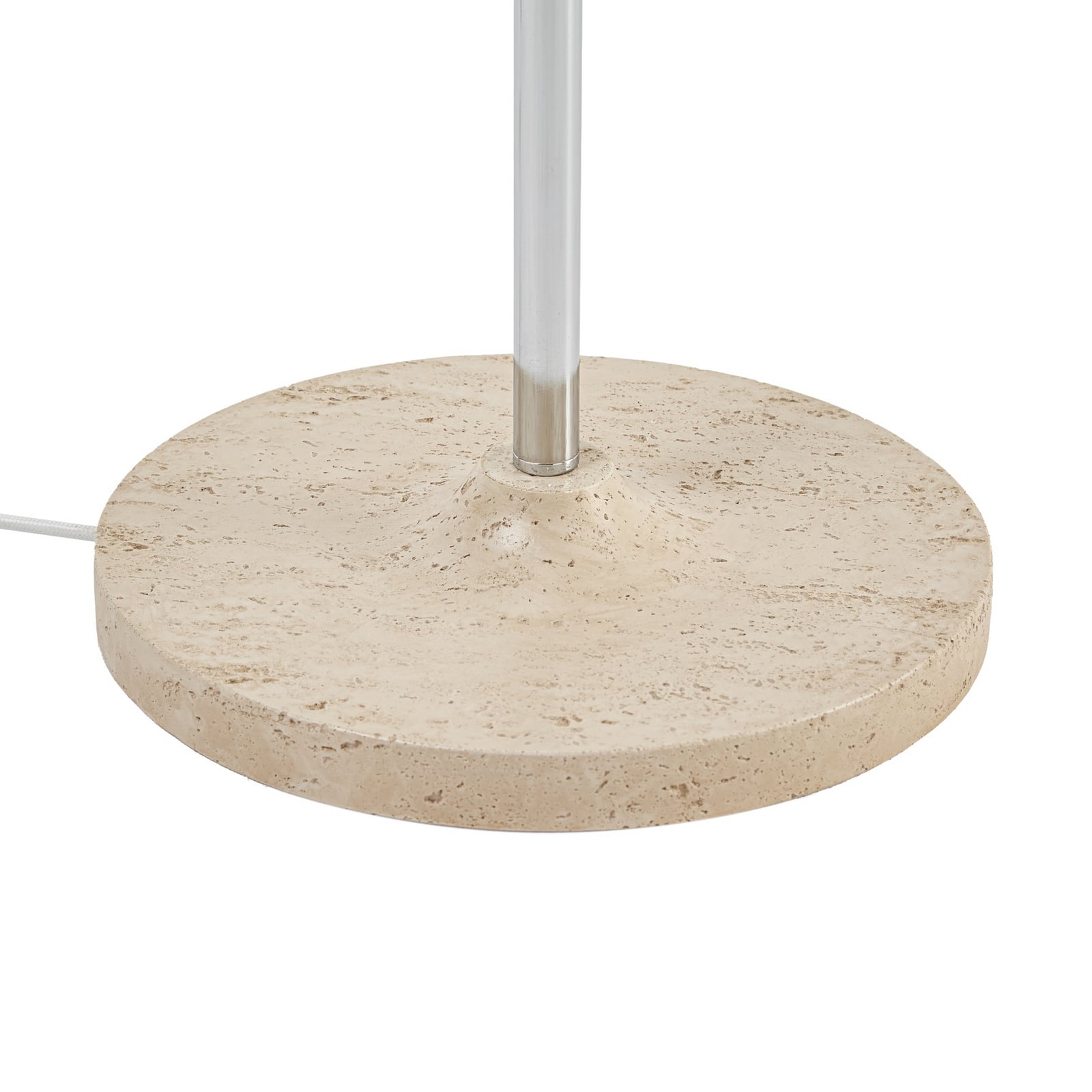 Elovie Floor Lamp, natural/chrome, fabric/travertine, 160cm - NOLA Elovie Floor Lamp, natural/chrome, fabric/travertine, 160cm - NOLA