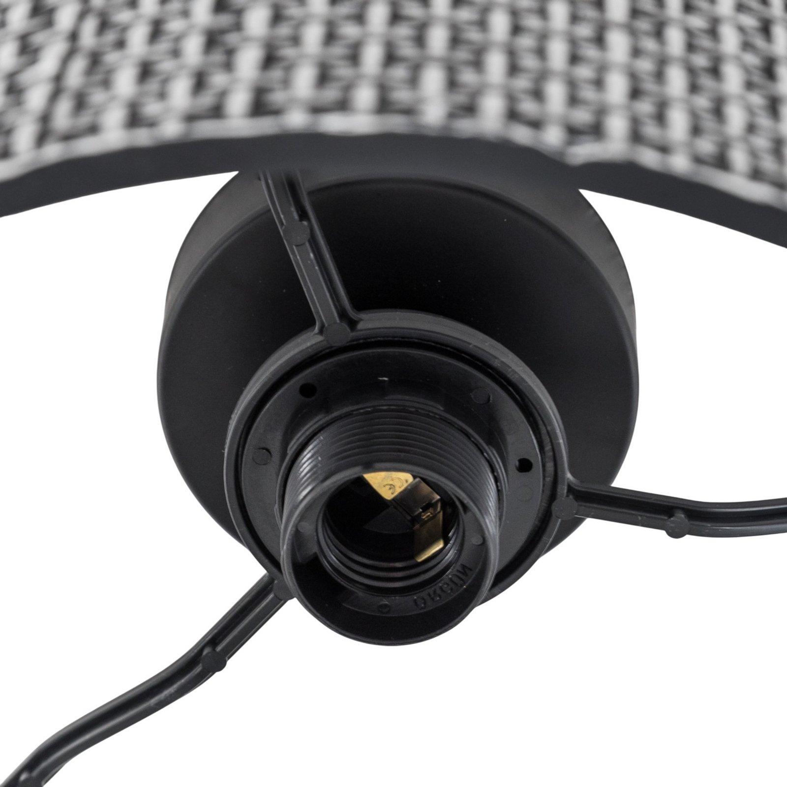 Candeeiro de teto Goza, padrão preto, tecido, Ø 30 cm