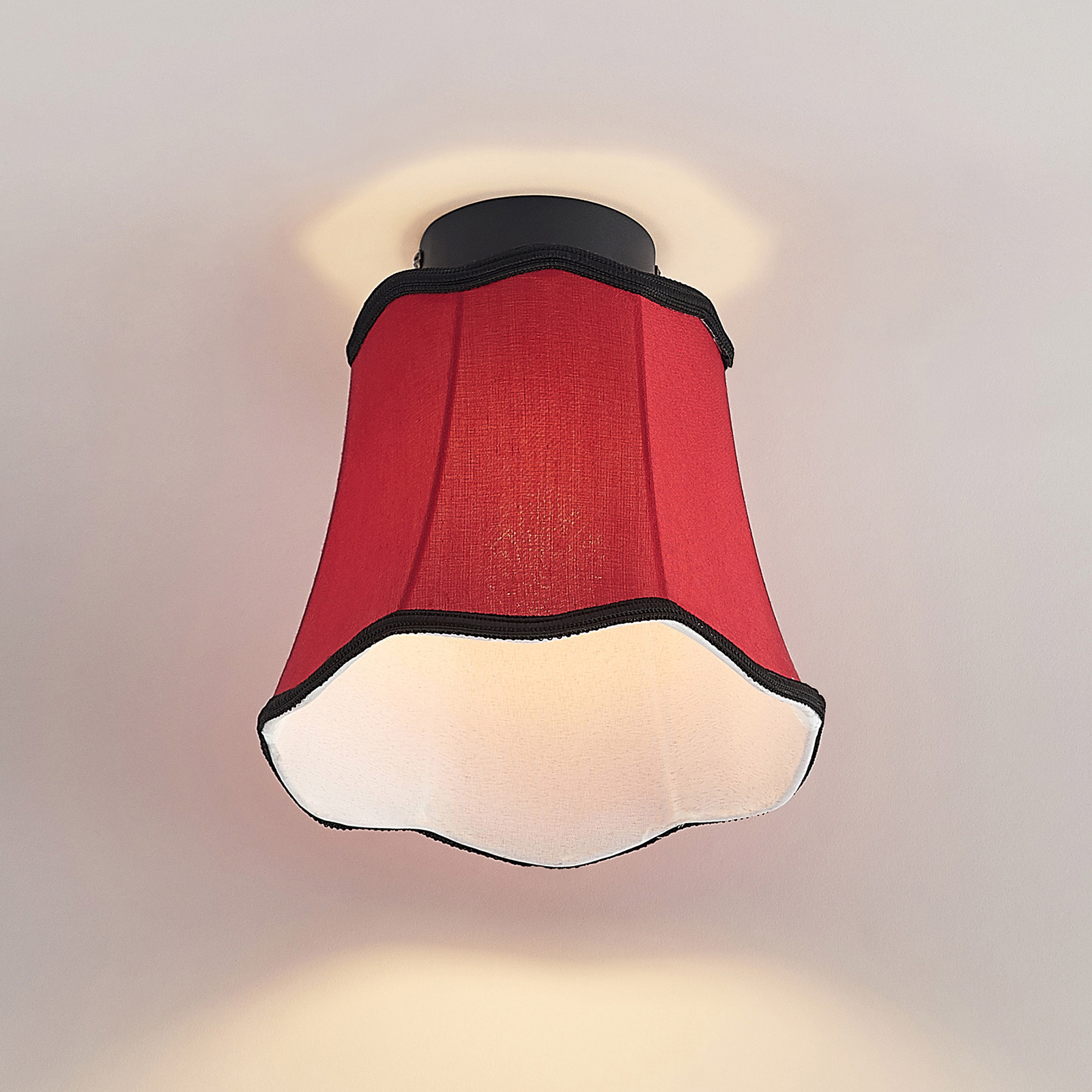 Lucande Binta fabric ceiling lamp vintage rust red
