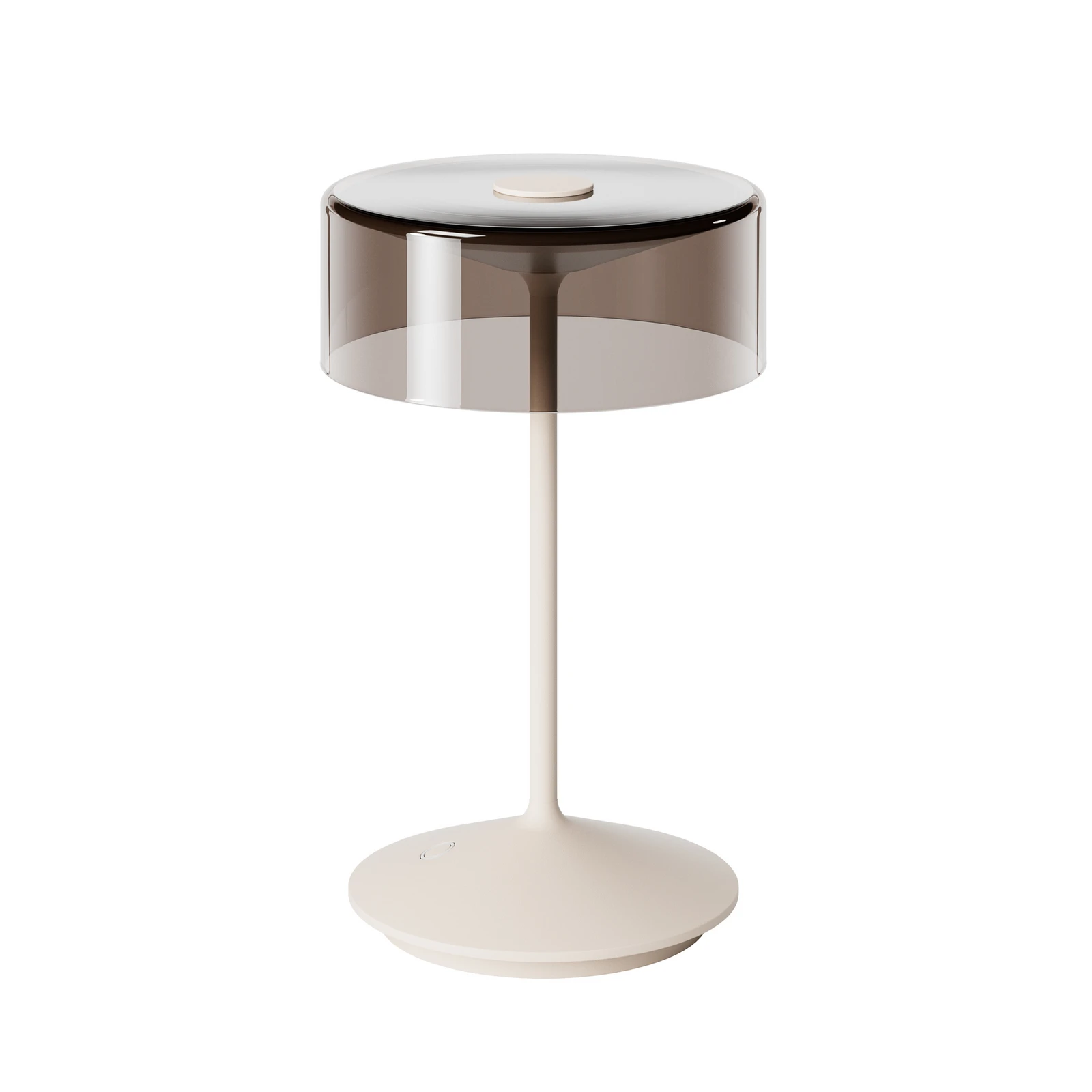 LED-Akkutischleuchte Numotion, beige, Glas, IP54, dimmbar