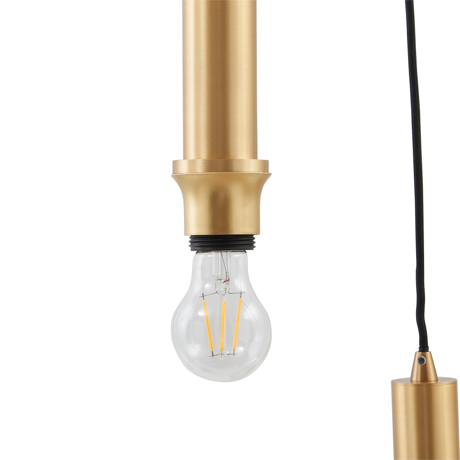 Lindby Doroteo pendant light, 3-bulb, green/amber/grey, glass