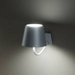 Zafferano Poldina battery wall lamp, hook, white