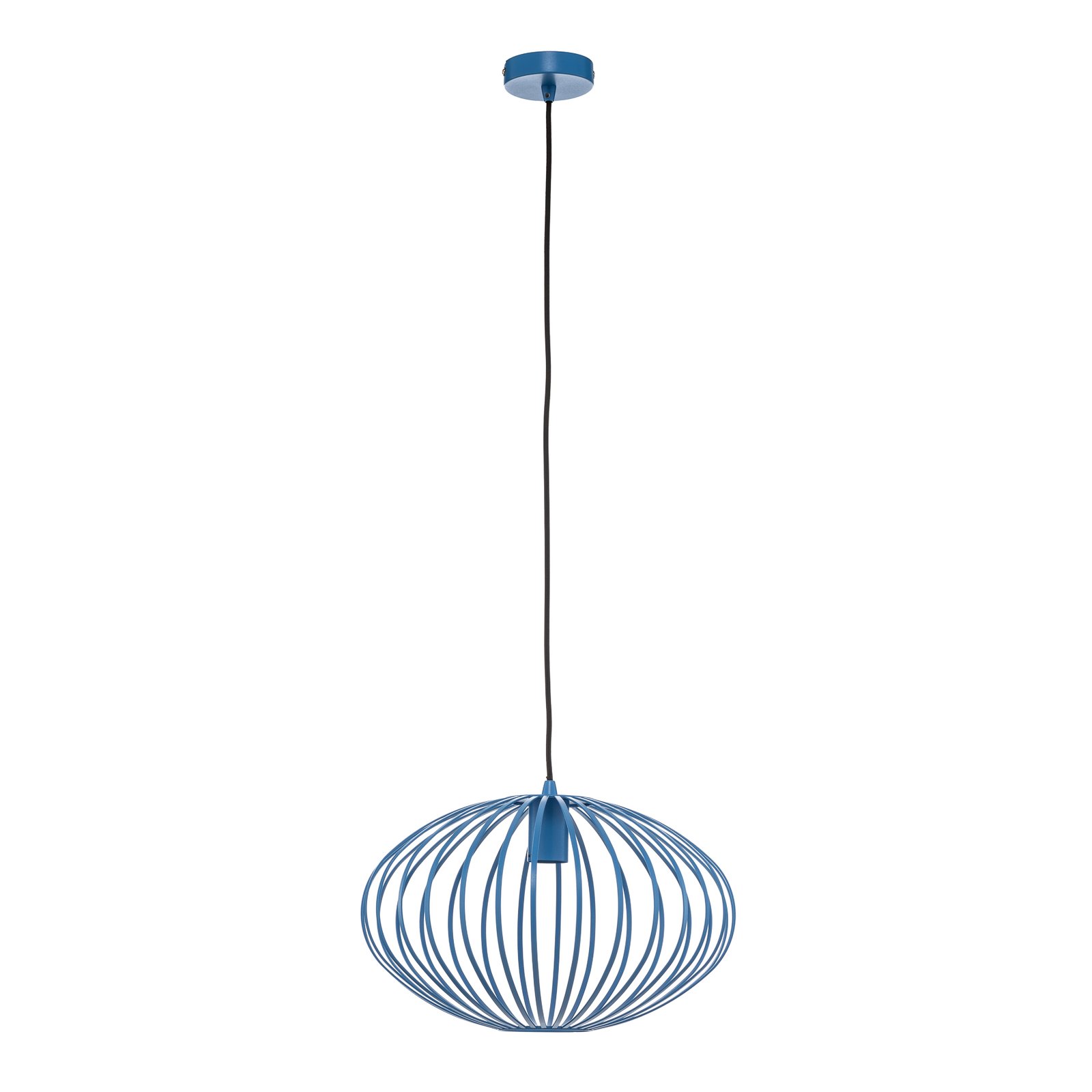 Lampă suspendată Lindby Maivi, albastru, 40 cm, fier, cușcă