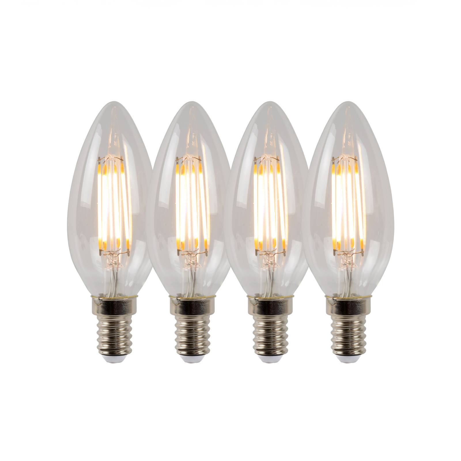 LED-Kerzenlampe E14 4W 2700K dimmbar 4er-Set