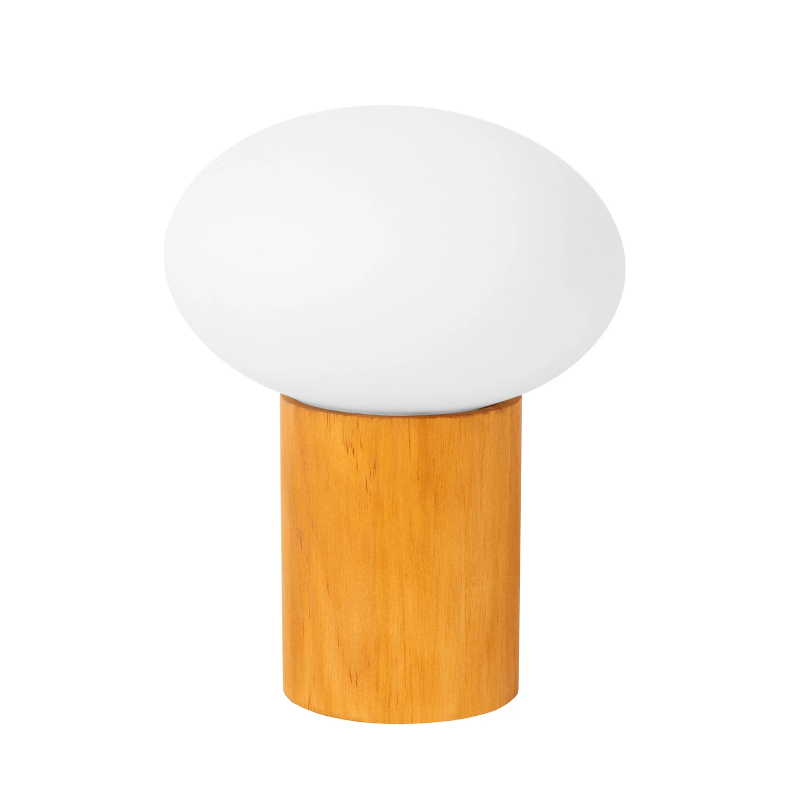 Tafellamp Birtle, hoogte 23 cm, wit/licht hout, hout/glas