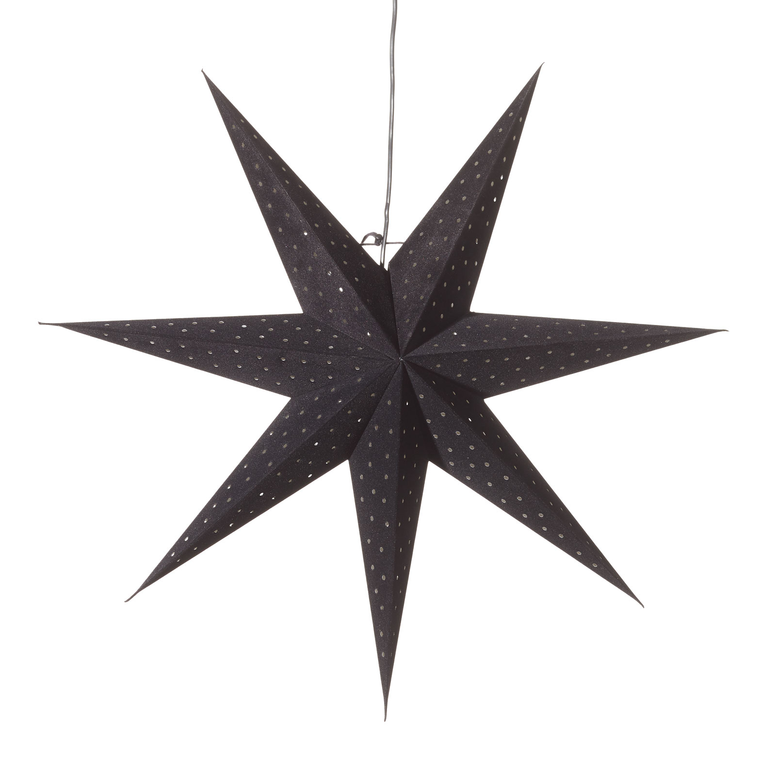 Stjärna Clara för upphängning, sammetslook Ø 75 cm, svart