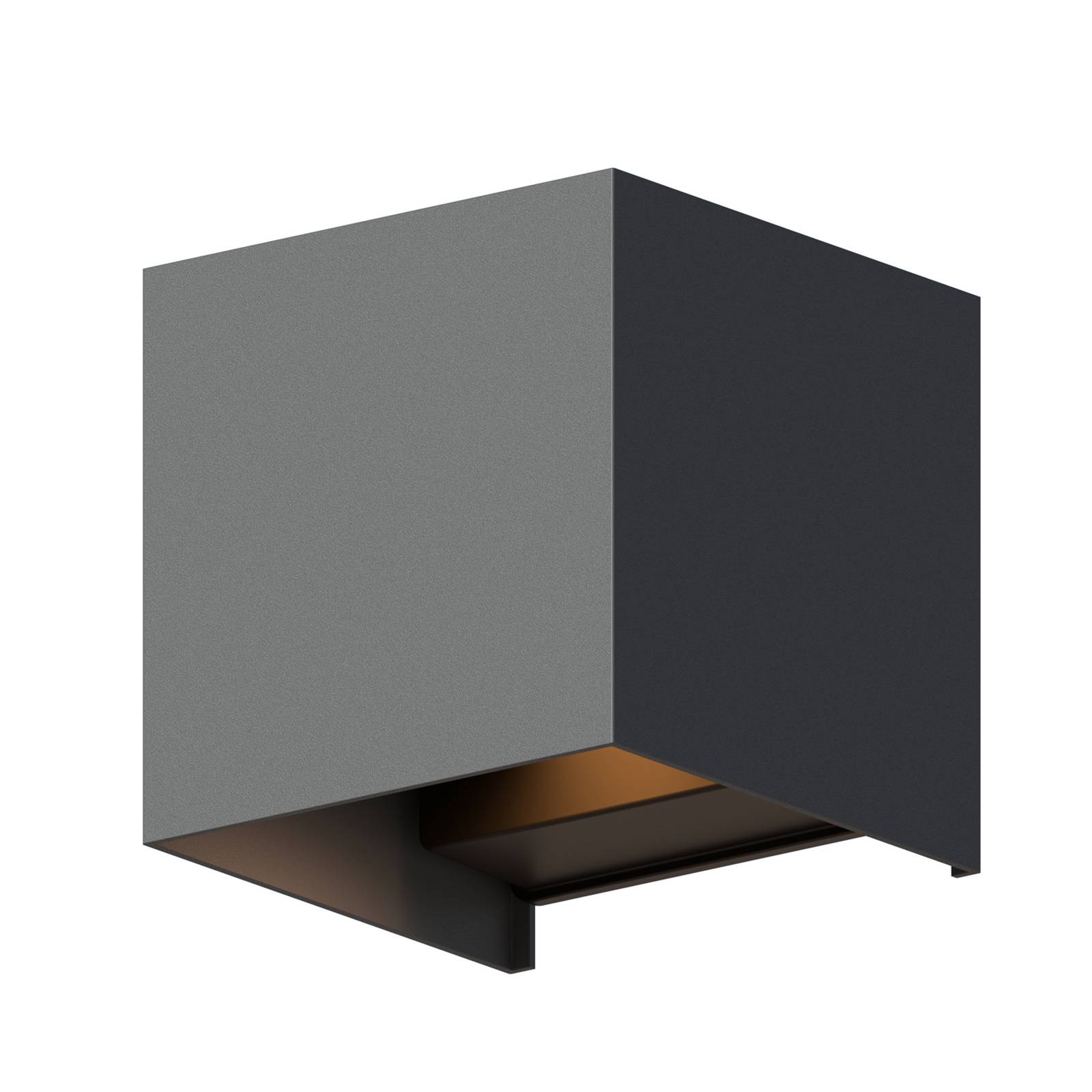 Calex LED-Außenwandlampe Cube, up/down, Höhe 10cm, anthrazit