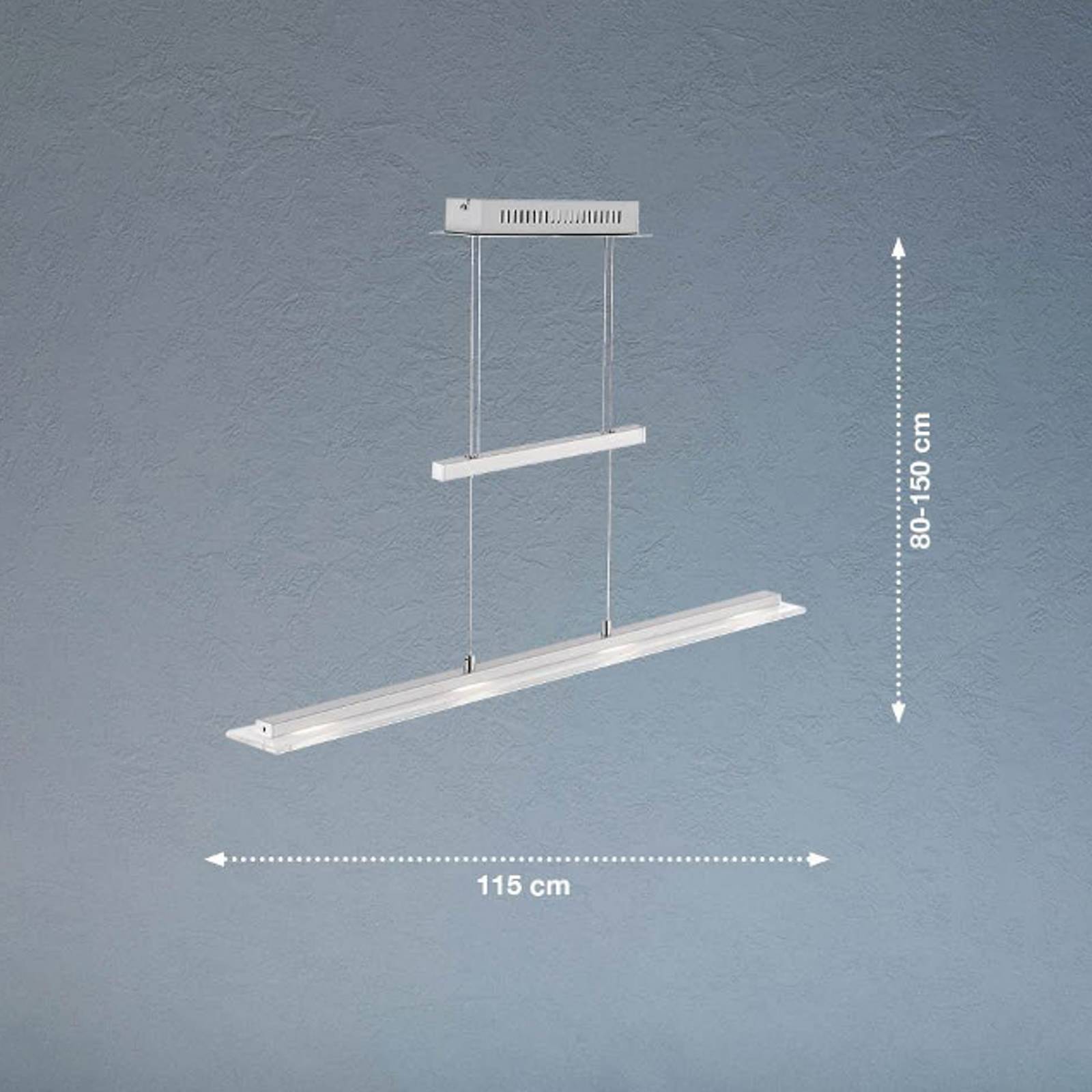 LED-Hängeleuchte Tenso, nickel, 115 cm, Metall, CCT, Dimmer günstig online kaufen