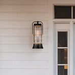 Aplique de exterior RIVAMAR, altura 41 cm, negro/dorado, IP44 E27