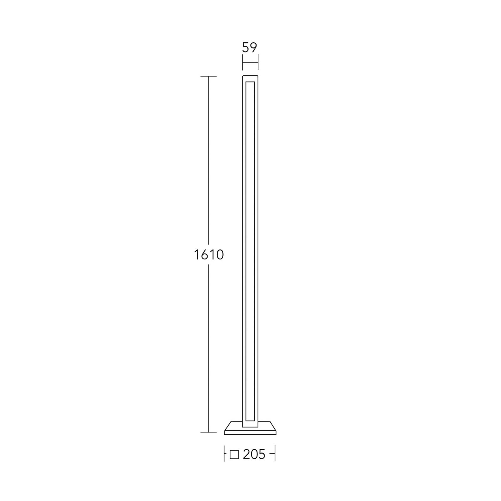 HerzBlut Lámpara de pie LED Karl K, madera, atenuable, 161 cm