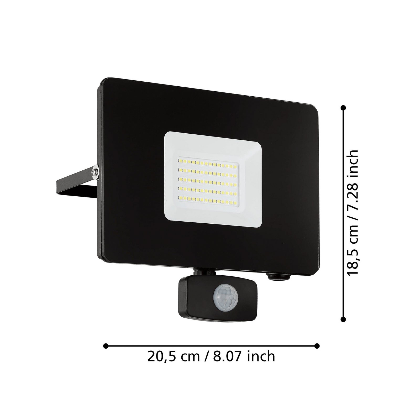 Faretto LED esterni Faedo 3 con sensore, nero, 50W