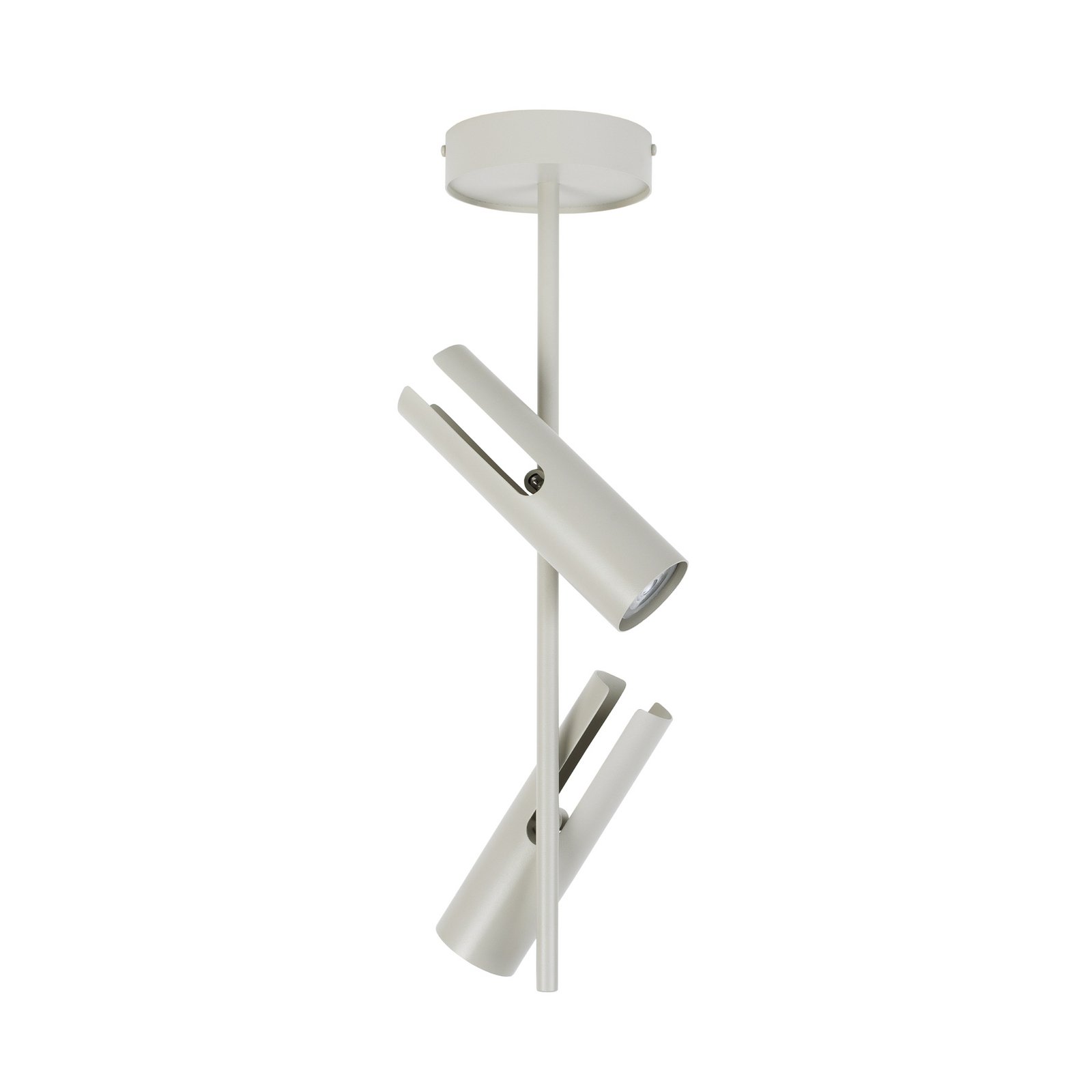 Spot pour plafond Leda 2, taupe, à 2 lampes, acier, GU10, hauteur 55 cm