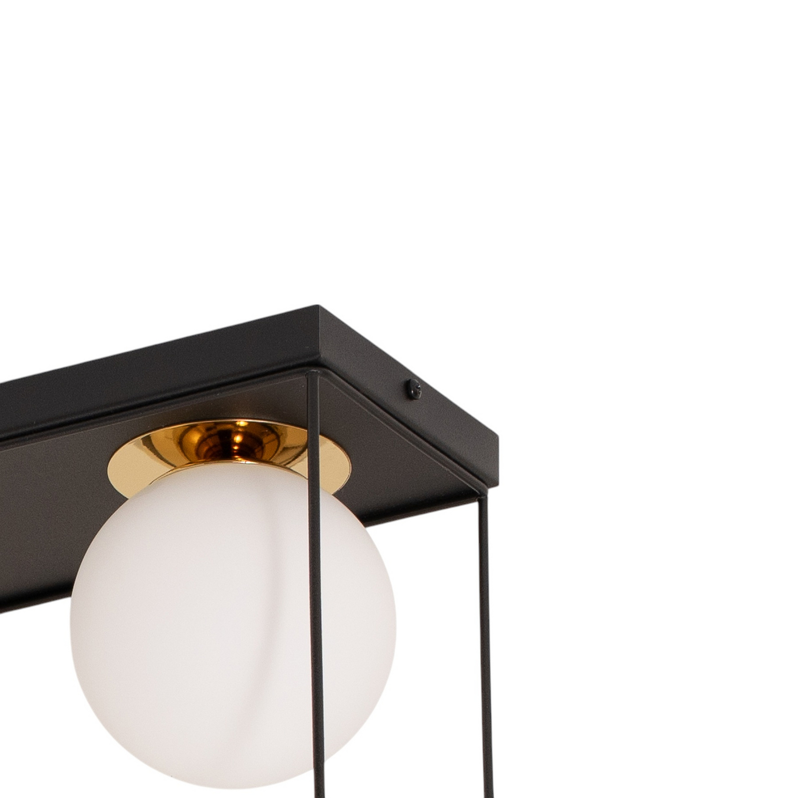Deckenleuchte Aroma, 3-flammig, schwarz/weiß/gold, Stahl