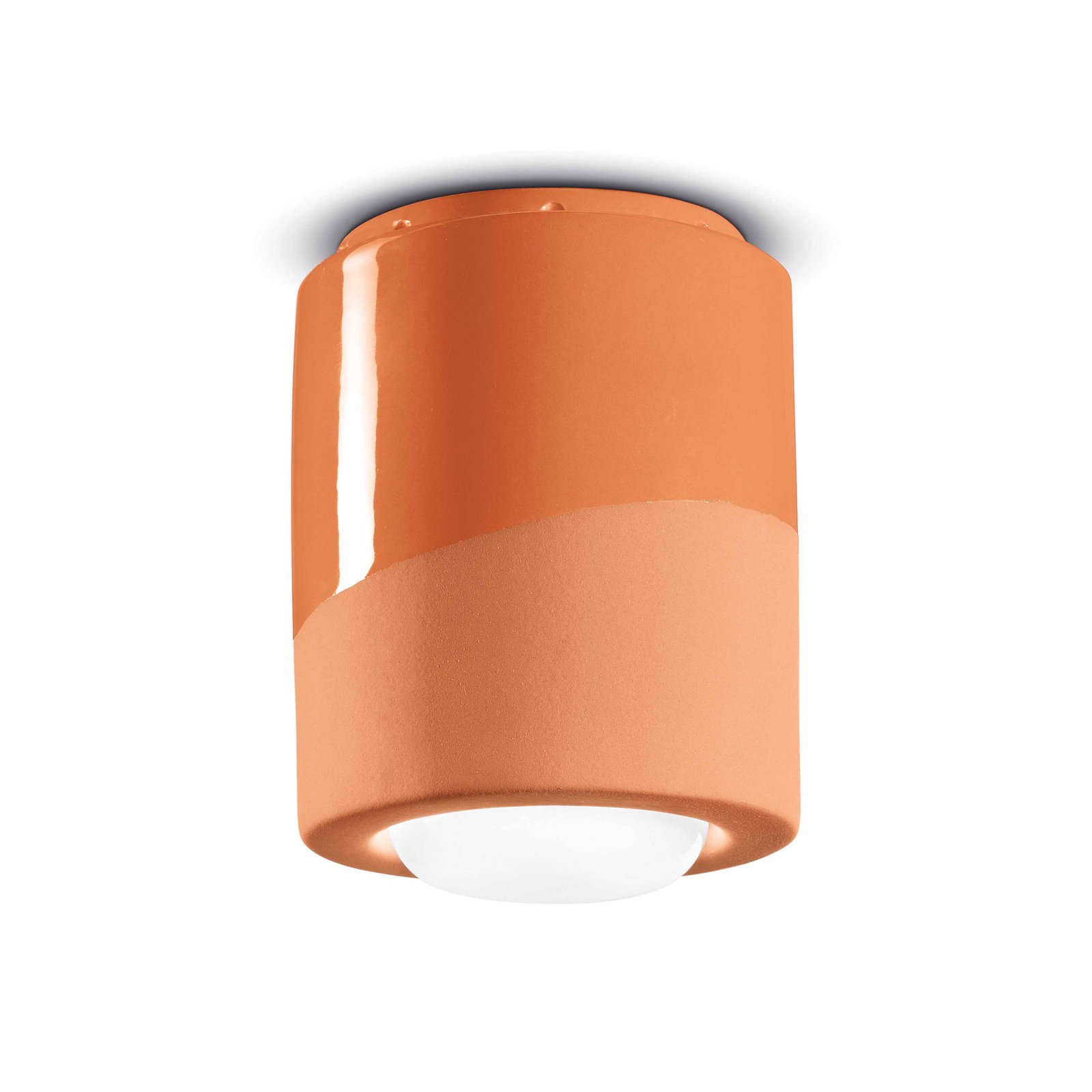 Plafondlamp PI, cilindervormig, Ø 12,5 cm oranje