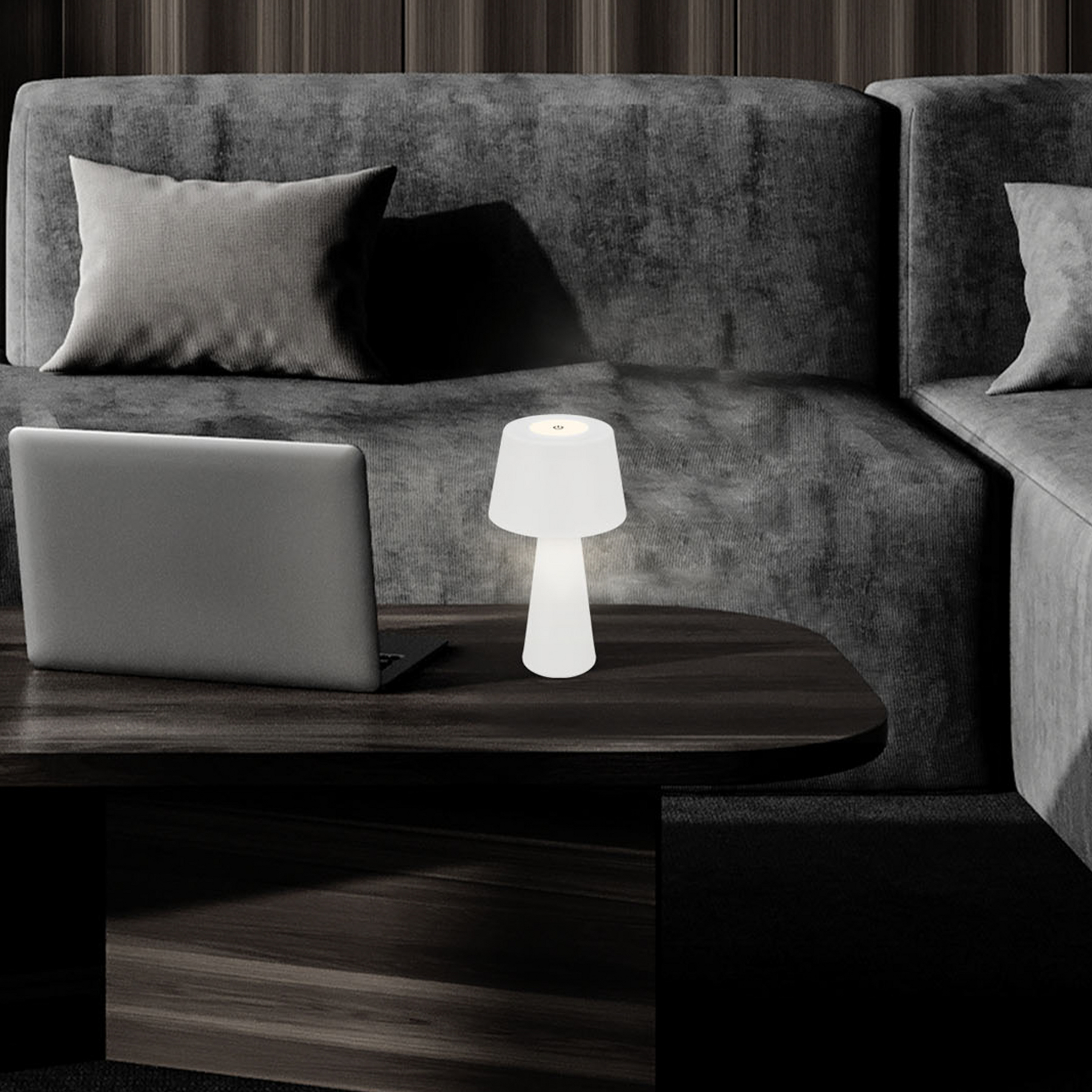Kihi LED-bordlampe med genopladeligt batteri, hvid