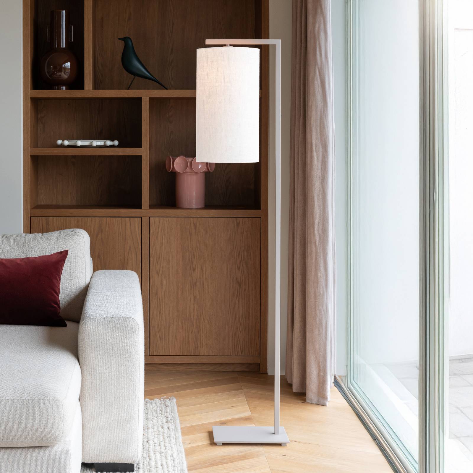 IT'S ABOUT ROMI Stehlampe Boston, Ø 25 cm, weiß/sandfarben günstig online kaufen