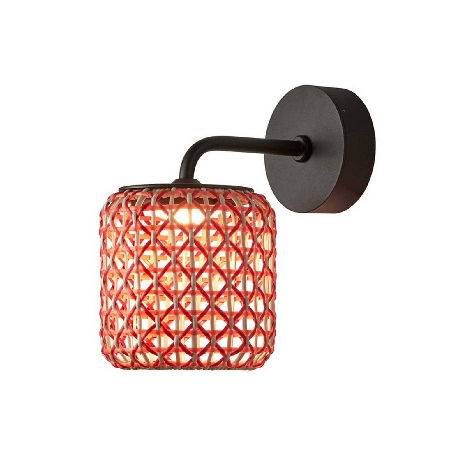 Bover Nans A LED vanjska zidna svjetiljka, crvena, Ø 16,7 cm