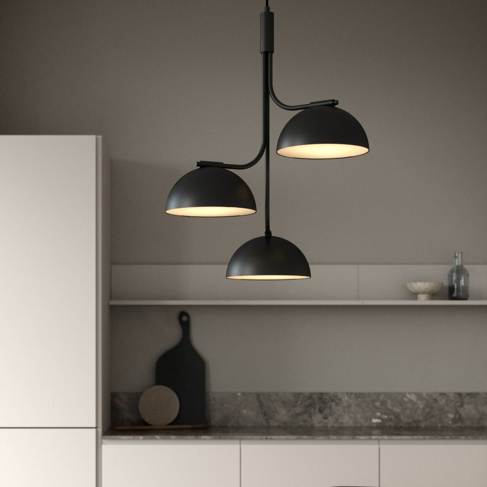 Image of DFTP by Nordlux Suspension Tullio, à trois lampes, noire 5704924009976