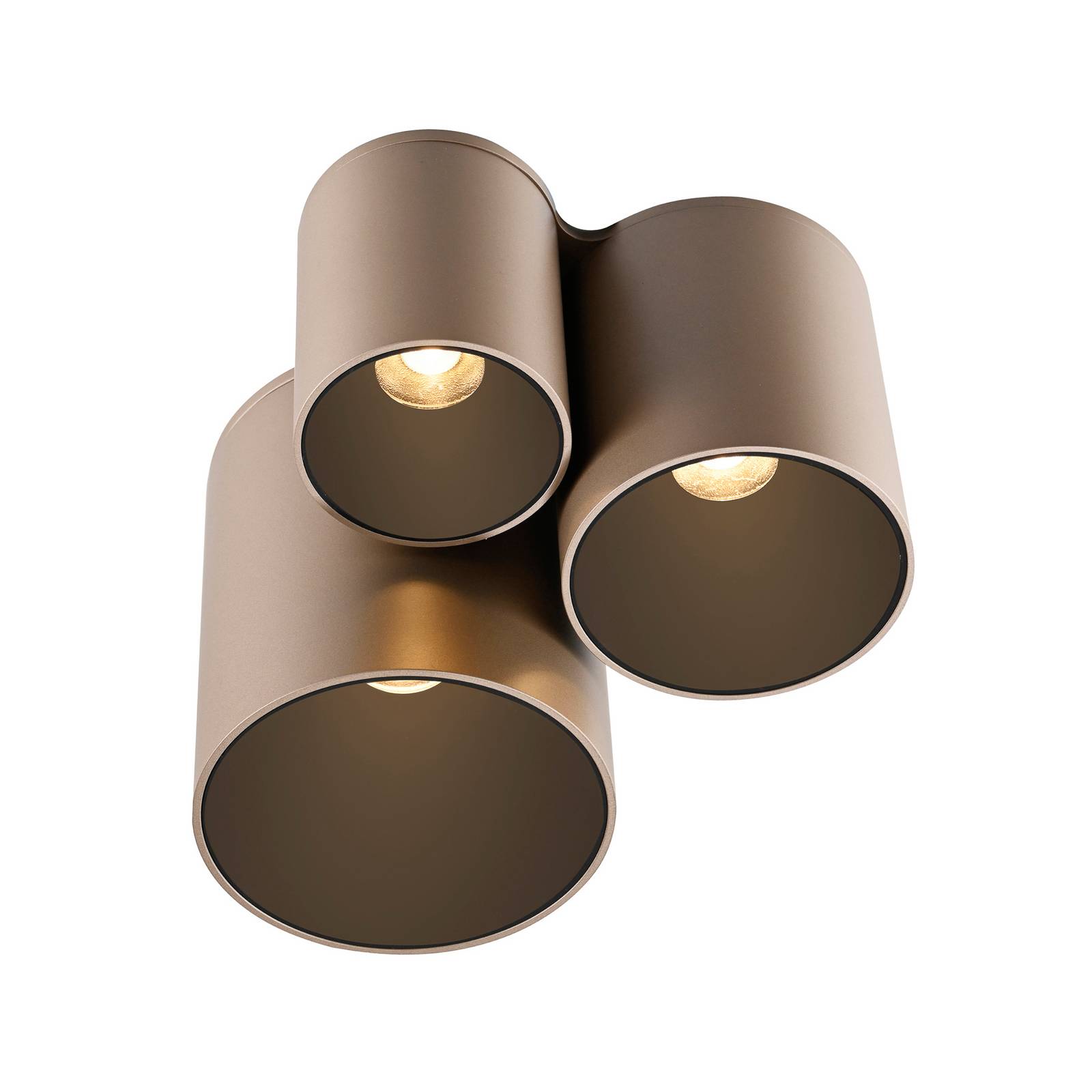 LED-Bad-Deckenlampe PURE Point, bronze, 18 cm, 3-flg., IP44