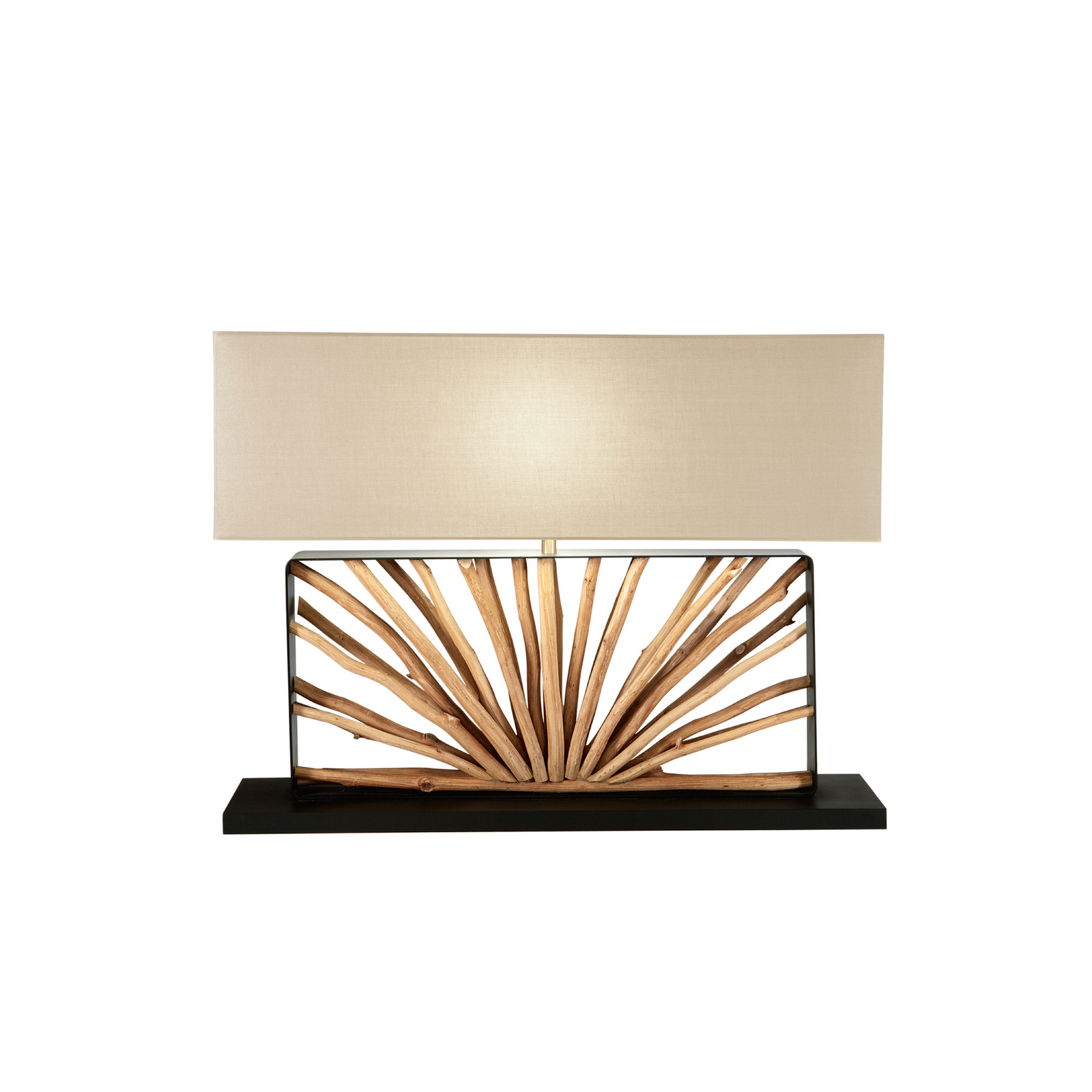 Bordlampe Ethernal sort/træ/hvid, bredde 80 cm, træ/stof