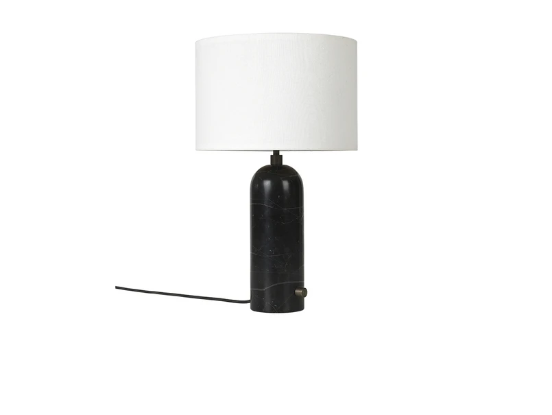 GUBI - Gravity Tafellamp Small Zwart Marmer/Wit
