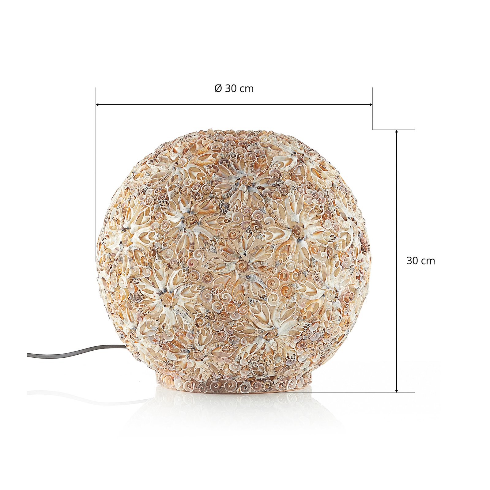 Dekorativna stolna lampa SHELL BALL, 30 cm