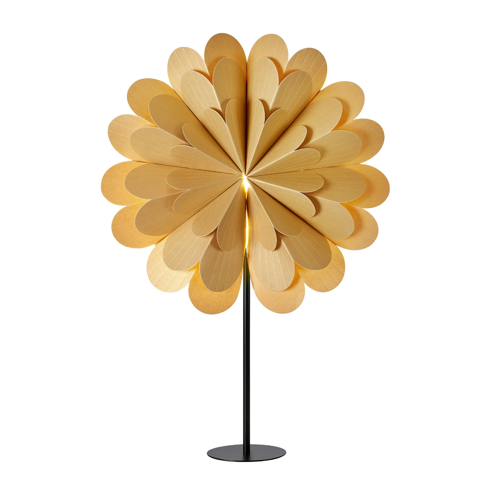 Estrella de pie Maravilla, oro/negro Altura 68 cm
