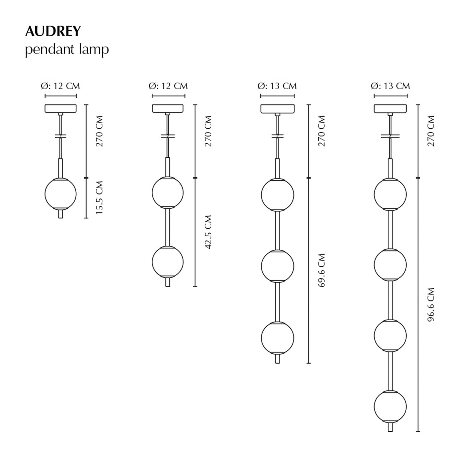 Audrey LED-riippuvalaisin, messinkivärinen, 2-lamppuinen, Ø 12 cm - UMAGE