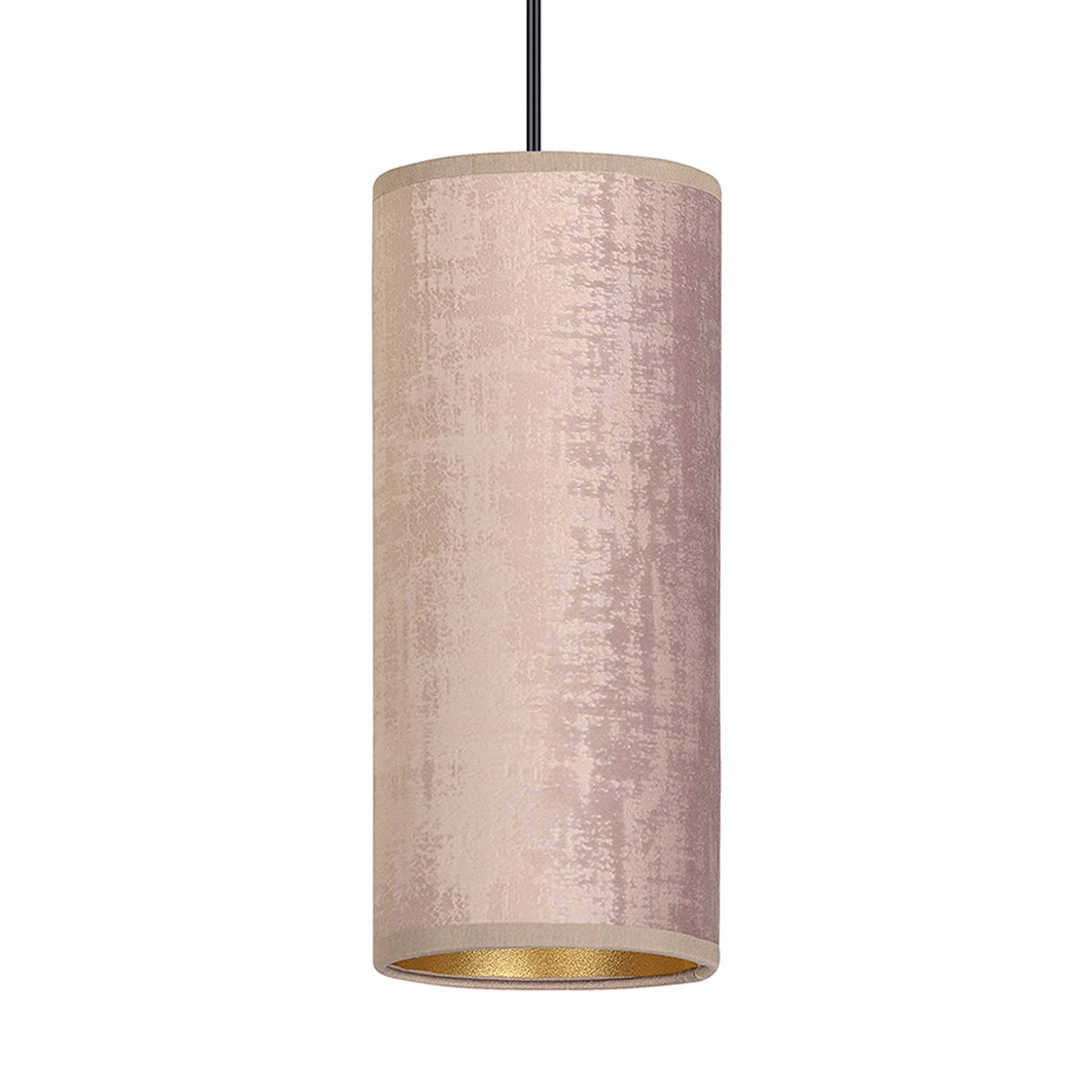 Joni pendant light, textile, 1-bulb rose gold