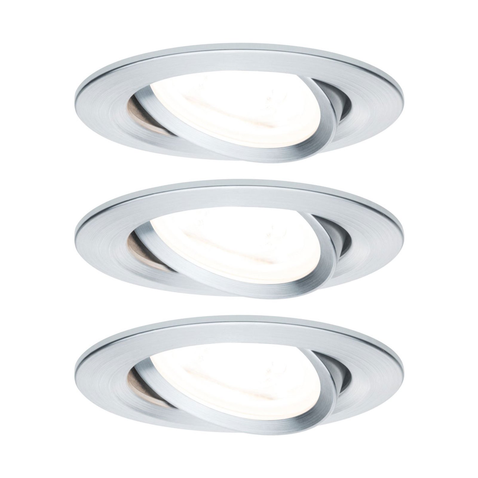 Nova 3 spots round pivotable/dimmable aluminium
