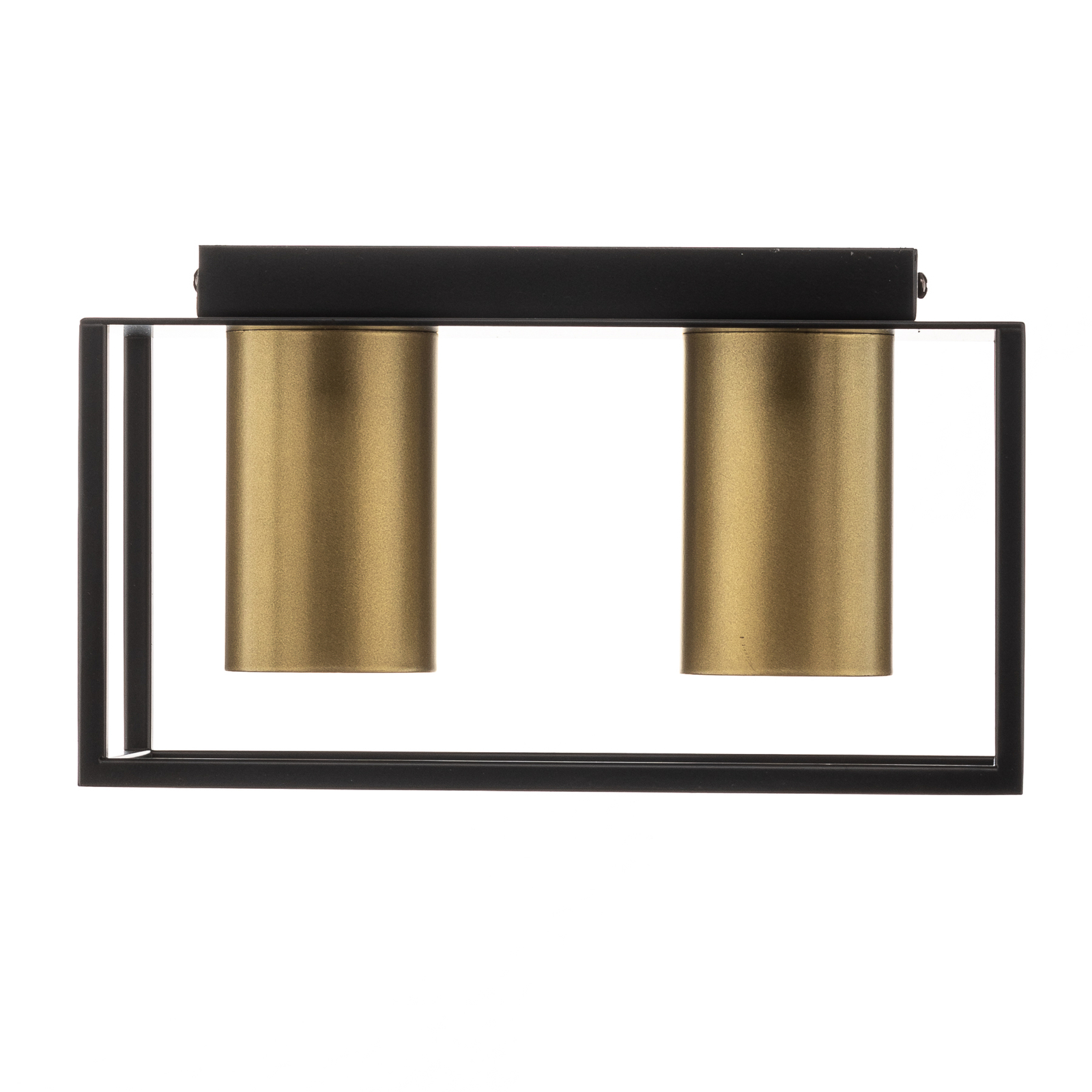 Deckenspot Tiper mit Rahmen, 2fl, schwarz-gold