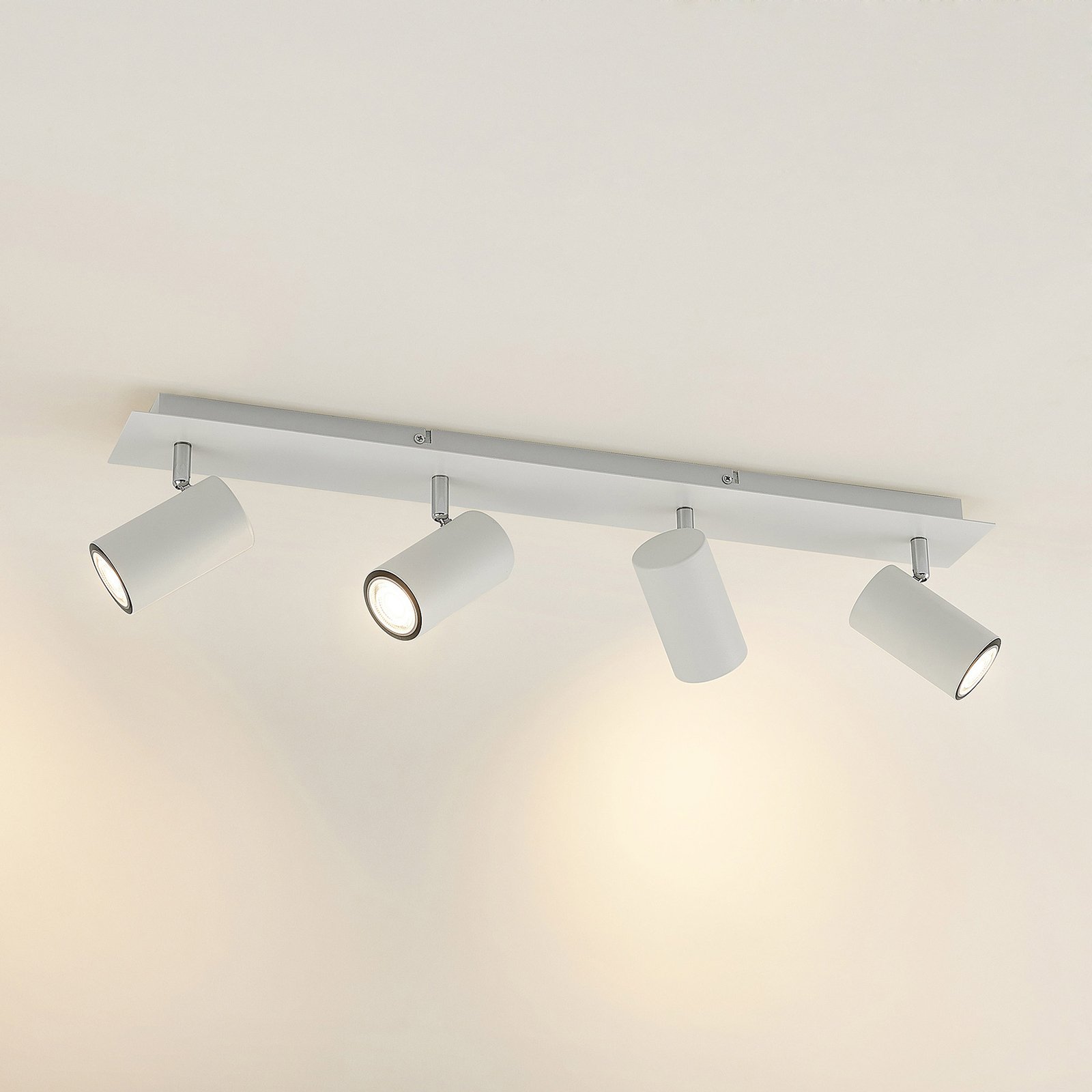 Lindby Joffrey spot plafond 4 lampes, 70 cm, blanc