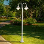 Lindby Außenleuchte Madea, weiß, 2-flg., 213 cm, E27, IP44
