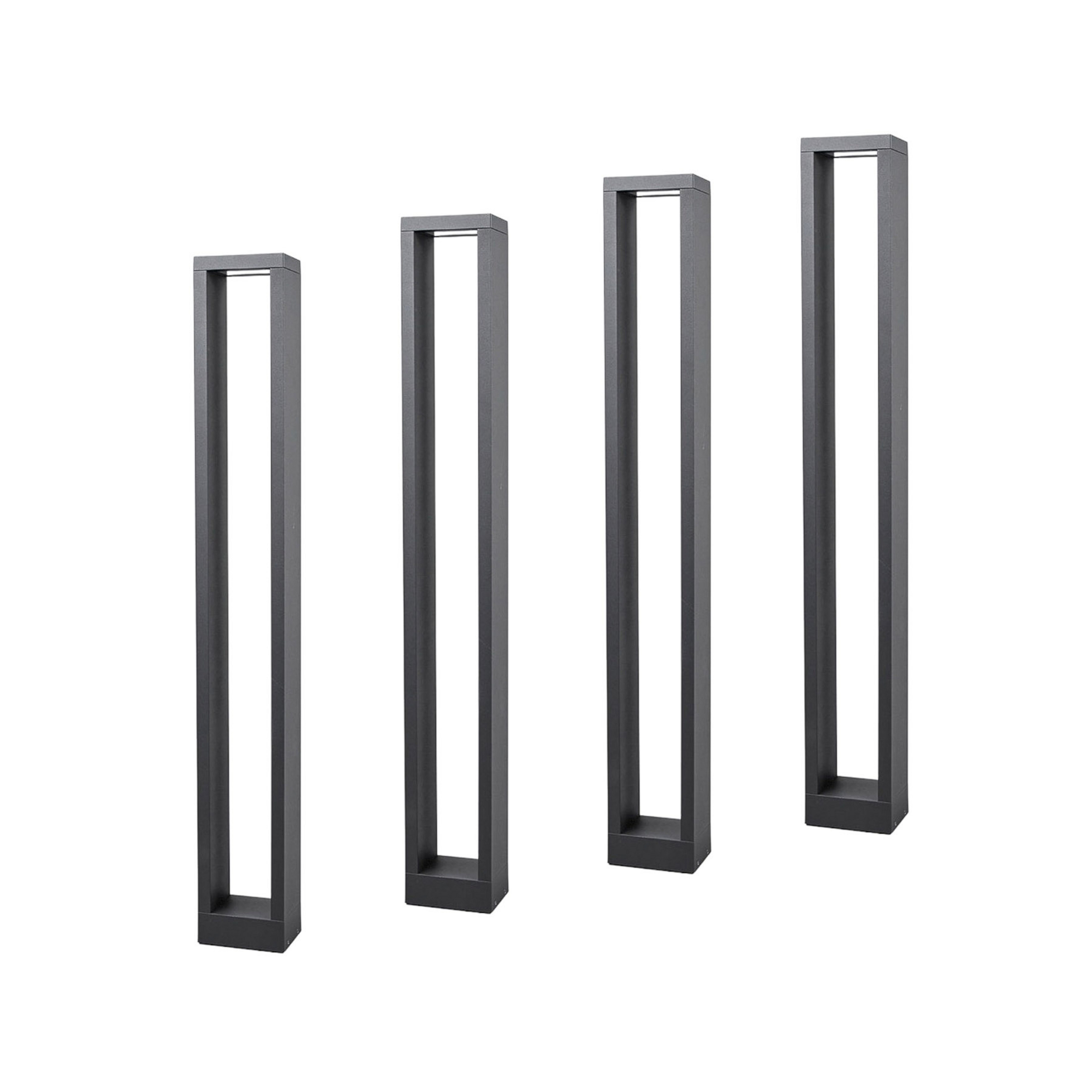 Lucande LED-Wegelampe Jupp, 4er-Set, 90 cm, anthrazit, IP54