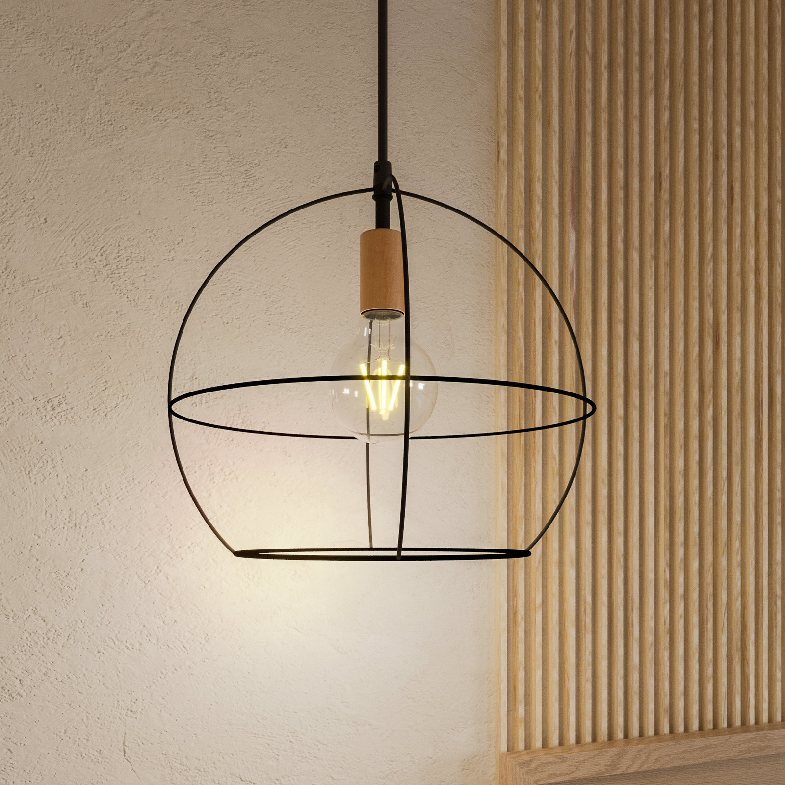 Envostar Open hanging light with metal shade, round