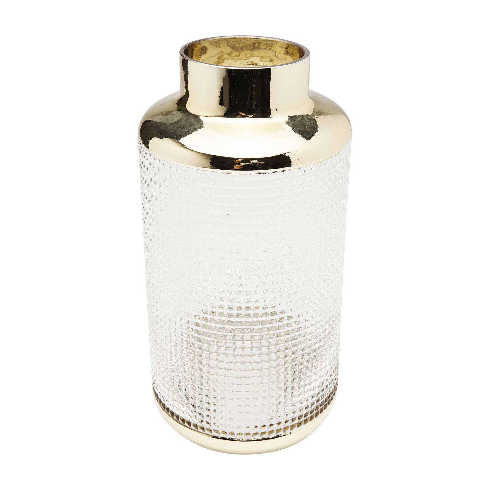 KARE Vase LA Noble, Höhe 30 cm, Glas, gold/klar, Handarbeit
