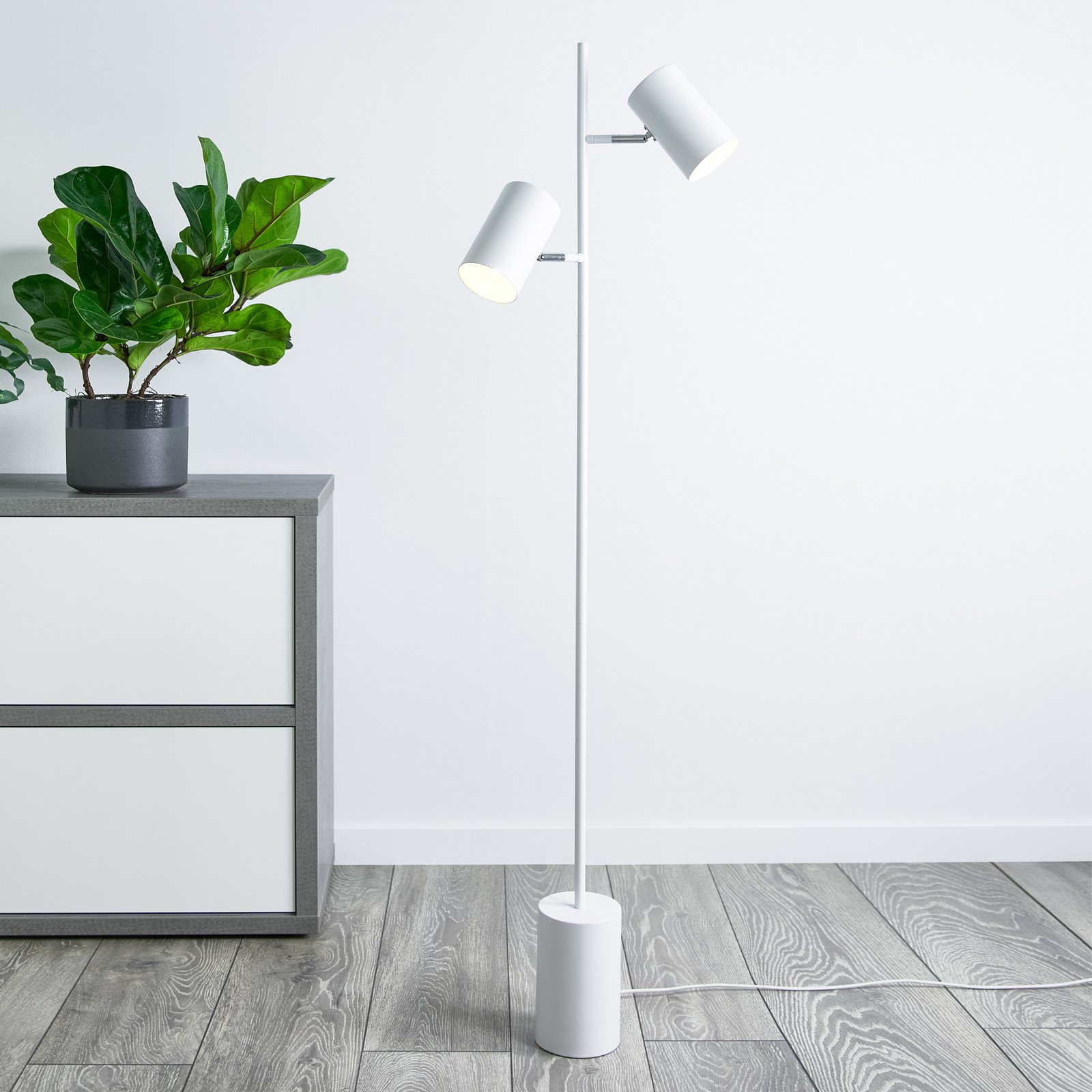 Floor lamp Twin, metal, 2-bulb