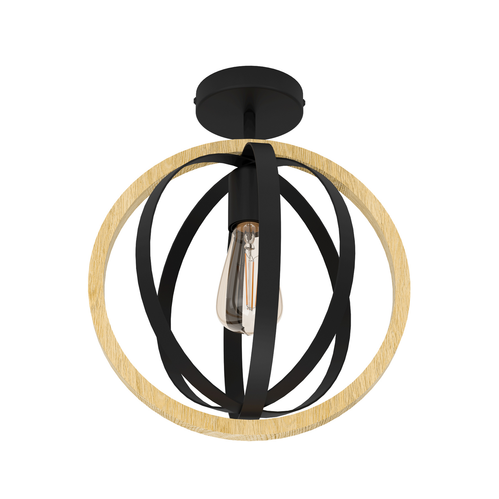 EGLO Basildon plafonieră din lemn și oțel